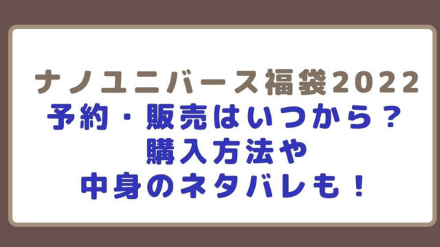 ナノユニバース福袋レディース メンズ22予約 販売はいつから 購入方法や中身のネタバレも Rima Blog